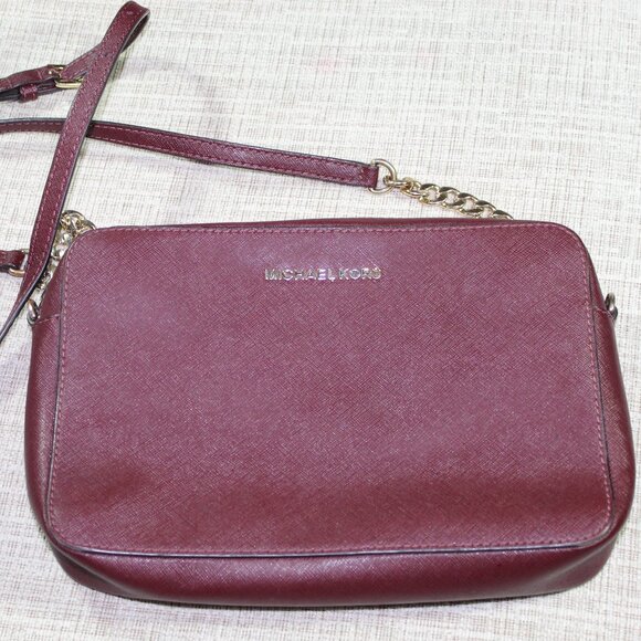 Michael Kors Maroon Jetset Crossbody - Picture 1 of 8
